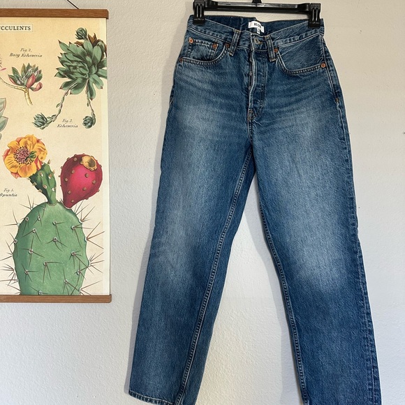 Re/Done 70s Stovepipe Straight Leg Jeans - Picture 1 of 7